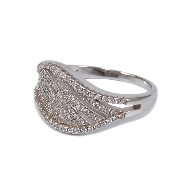 Köves hullámos ezüst gyűrű 